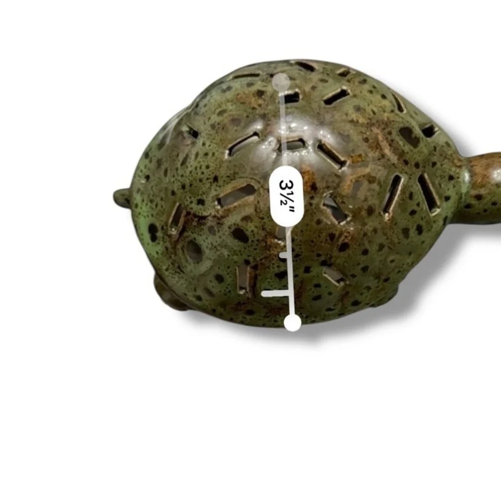 Ceramic Turtle Incense Holder Green Glazed Pottery Home‎ Decor Gift